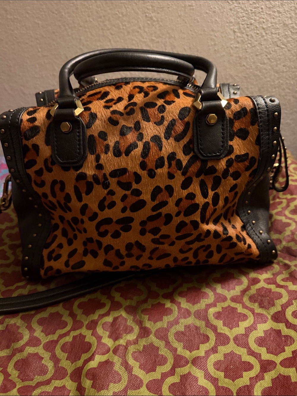 OrYany Leopard Print Satchel Handbag - Brown/Black NWT - Picture 3 of 8